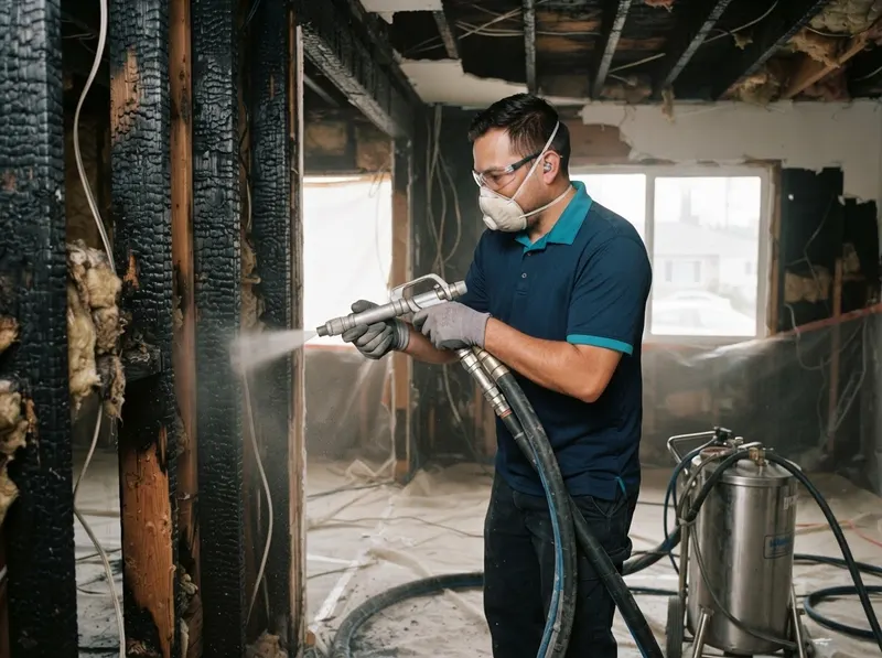 Charred Framing Media Blasting in los angeles, CA